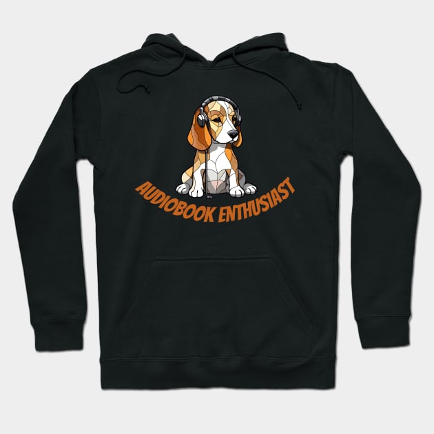 audiobook enthusiast, beagle dog, funny gifts for dog lovers Hoodie by Soudeta